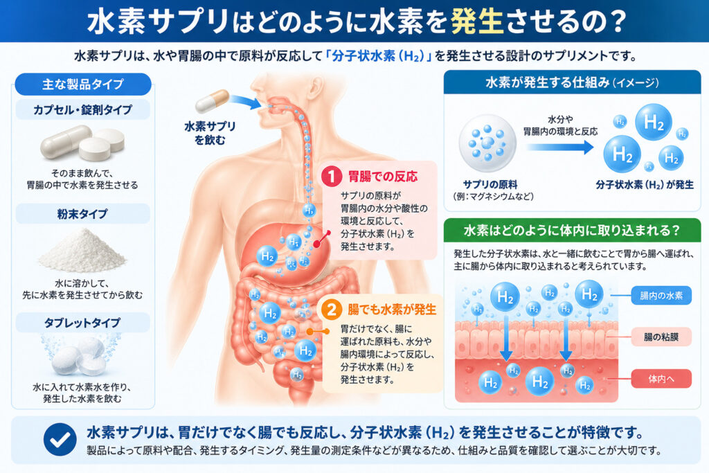 水素サプリが水素を発生させる仕組み