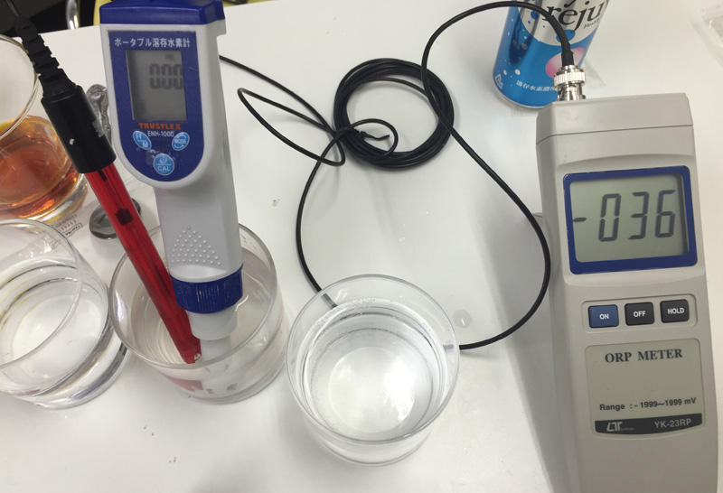 水素飴の酸化還元電位と溶存水素実験
