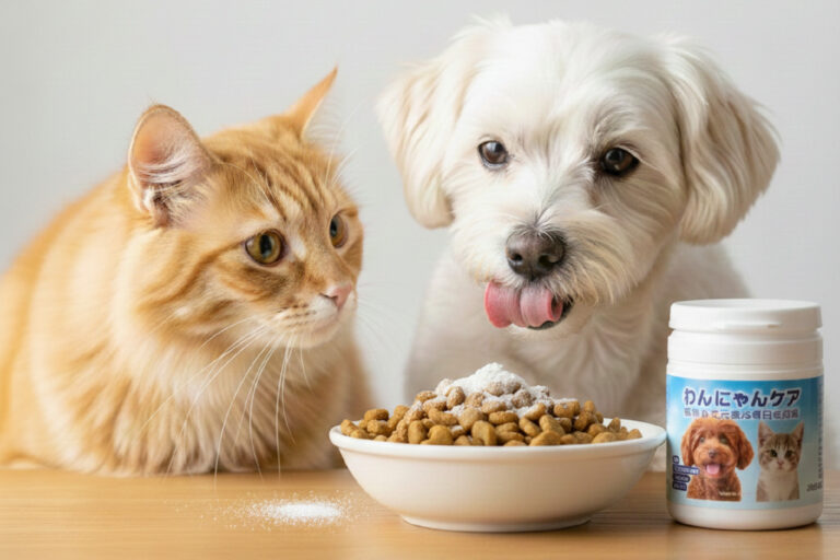 粉末の犬猫サプリ「わんにゃんケア」薬嫌いな子も完食！7歳からの健康ケア
