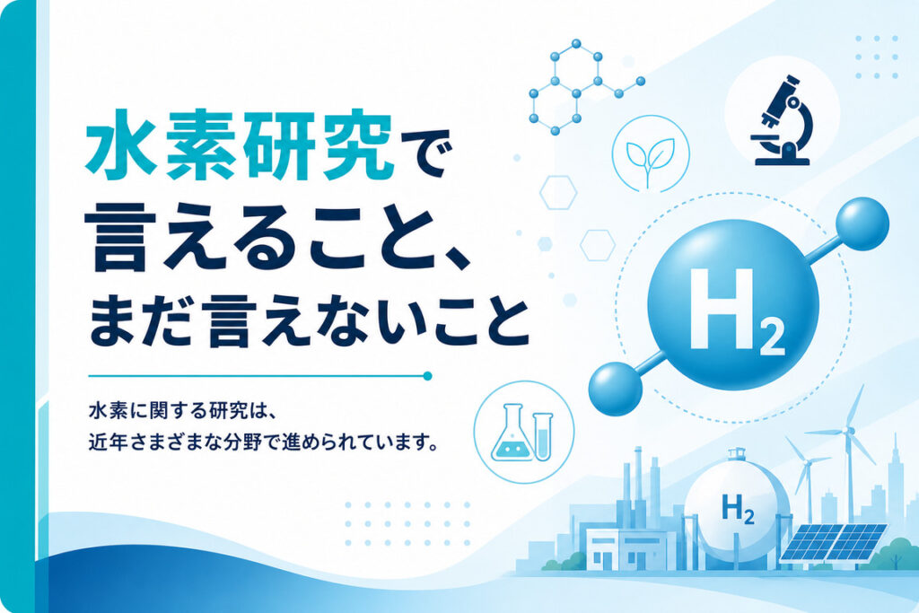 水素研究で言えること、まだ言えないこと